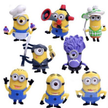 8pcs Anime Minion Figure Toys - PVC 9cm Mini Figures, Kids Gift Ornaments Set