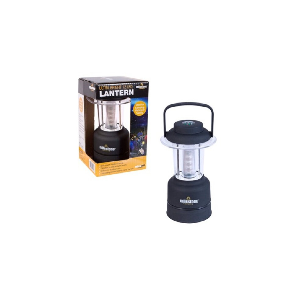 Black Ultra Bright 12 LED Mini Lantern H19.5 x W8 x D8cm