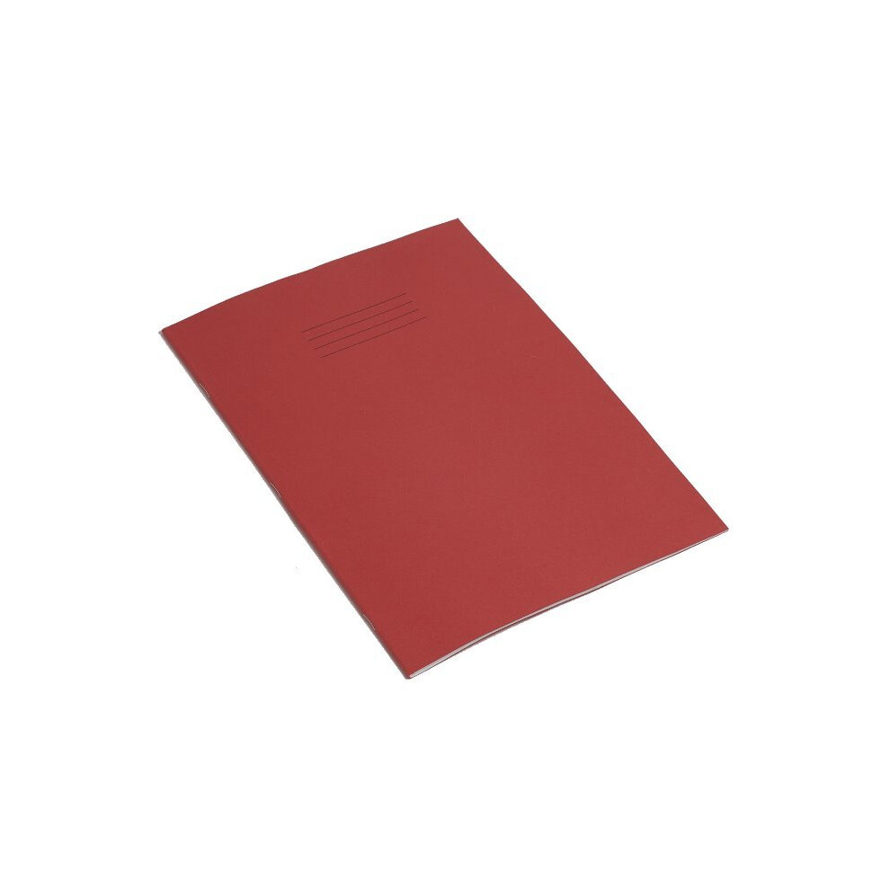 A4 School College Student Plain School Exercise Book Blank Red Cover 64 Pages