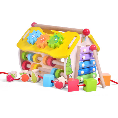Wooden Musical Toy House | Interactive Shape Sorter Activity Set 2