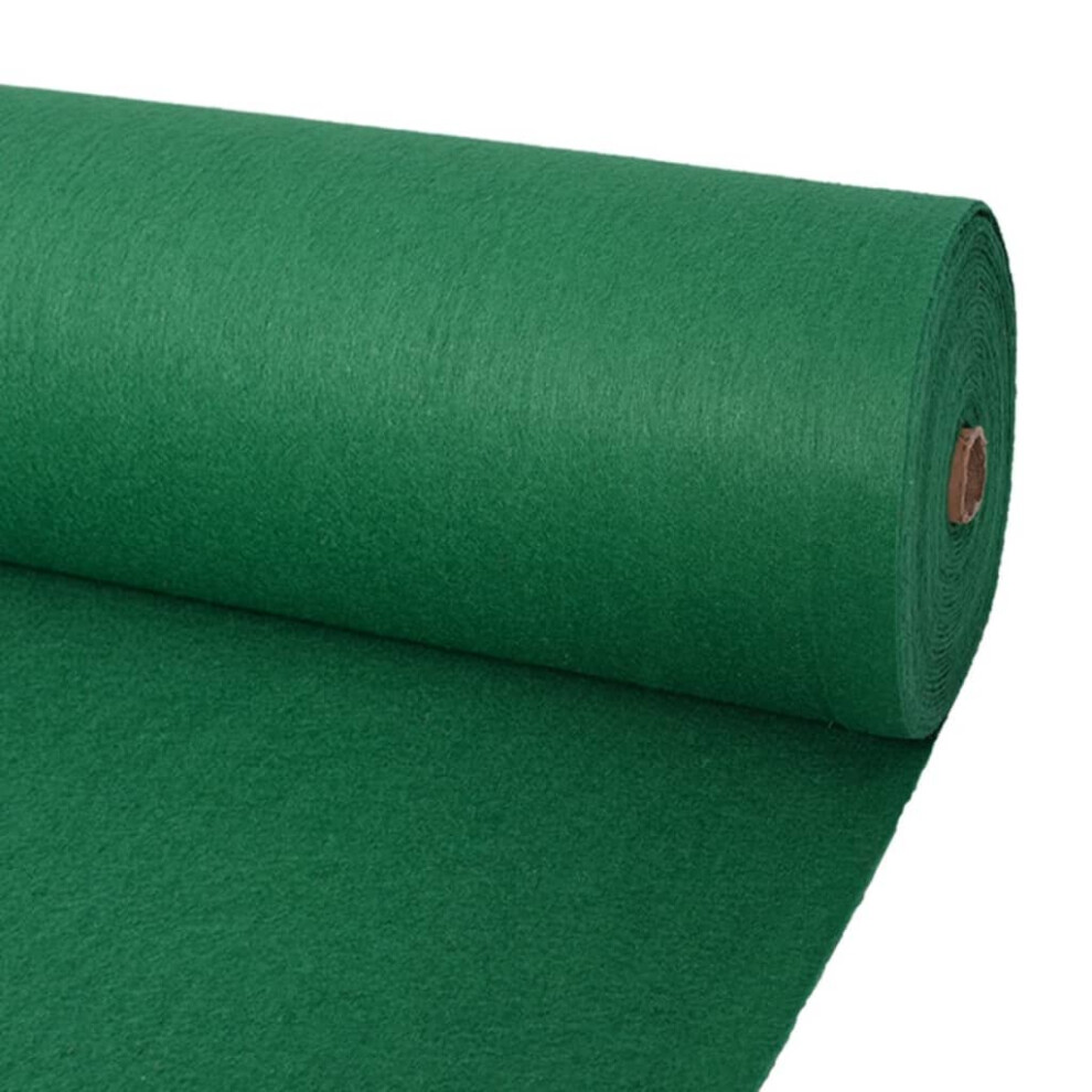 vidaXL Exhibition Carpet Plain 1.2x12m Green Aisle Runner Event Floor Covering