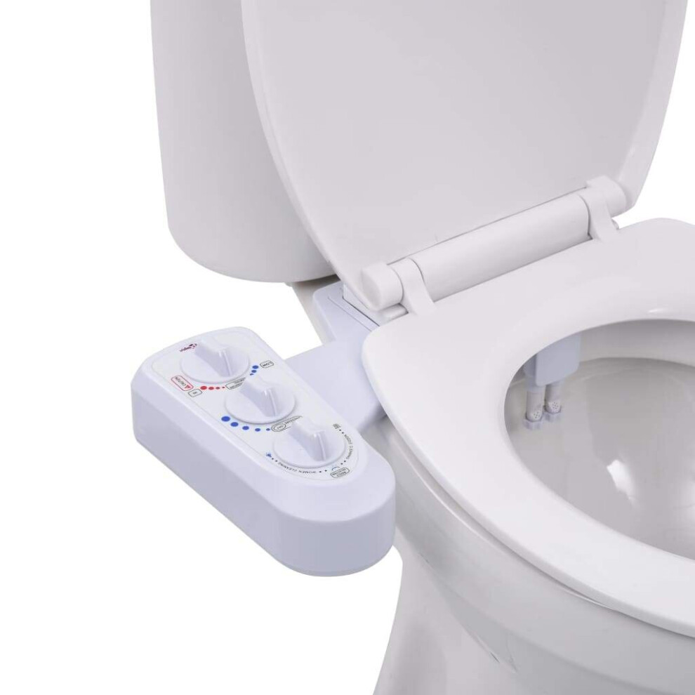 Vidaxl Bidet Toilet Seat Attachment Hot Cold Water Dual Nozzles Shower Sprayer 8719883746036