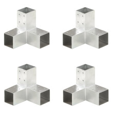 vidaXL Y-formede forbindelser, 4 stk., galvaniseret metal, 71x71 mm
