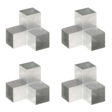 vidaXL 4x Post Connectors Y Shape Galvanised Metal 101x101mm Wood Beams Shoe