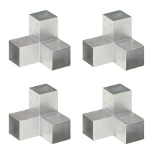 vidaXL 4x Post Connectors Y Shape Galvanised Metal 91x91mm Wood Beams Support