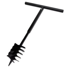 vidaXL Ground Drill with Handle Auger Bit 180mm 3 Spirals Steel Black Digger