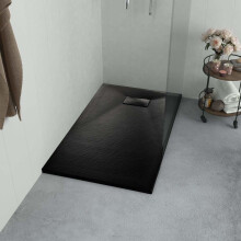 vidaXL Shower Base Tray SMC Black 80x80cm Rectangle Bathroom Shower Receptor