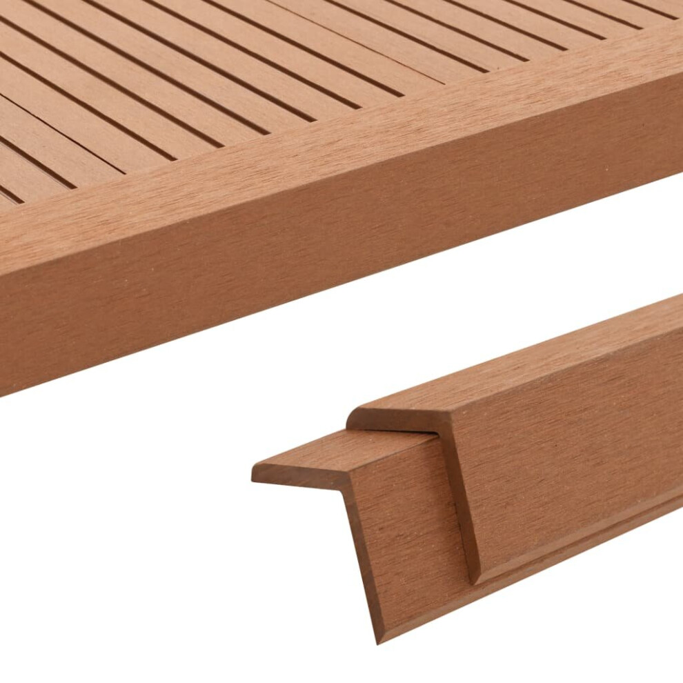 Vidaxl 5X Decking Angle Trims Wpc 170Cm Light Brown Tiles Board Corner Edge 8718475710387