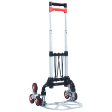 vidaXL Foldable Stair Transport Trolley 70kg Aluminium Silver Ladder Cart