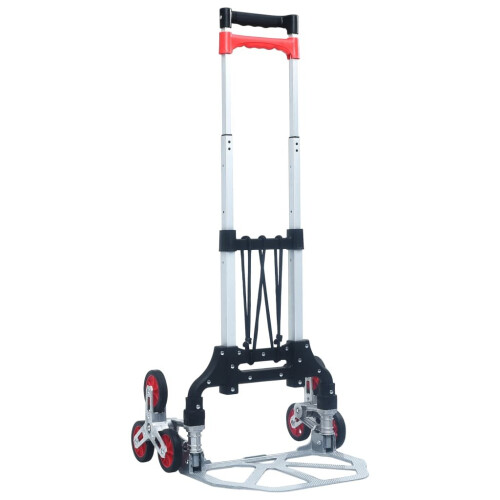 vidaXL foldbar trappevogn, 70 kg, aluminium, sølv