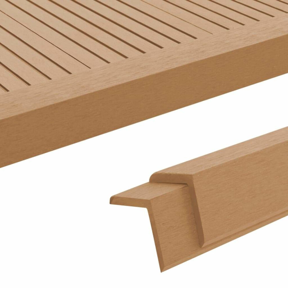Vidaxl 5X Decking Angle Trims Wpc 170Cm Teak Colour Tiles Board Corner Edge 8718475710417