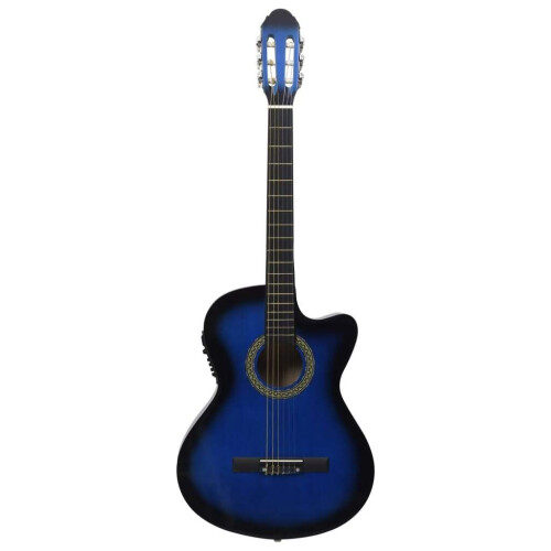 vidaXL Western Classical Cutaway Guitar with Equalizer 6 Strings Blue Guitar 1