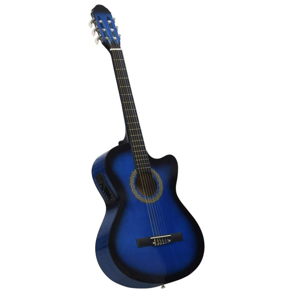 vidaXL Western Classical Cutaway Guitar with Equalizer 6 Strings Blue Guitar
