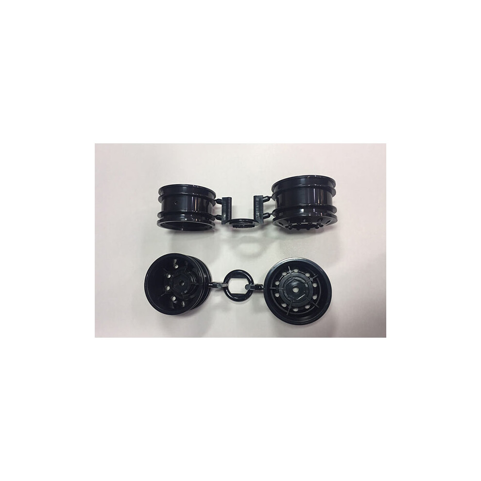 TAMIYA 54741 On Road Racing Truck Wheels (F&R/2 Pcs. Each) Black (MAN Hahn/TT01)