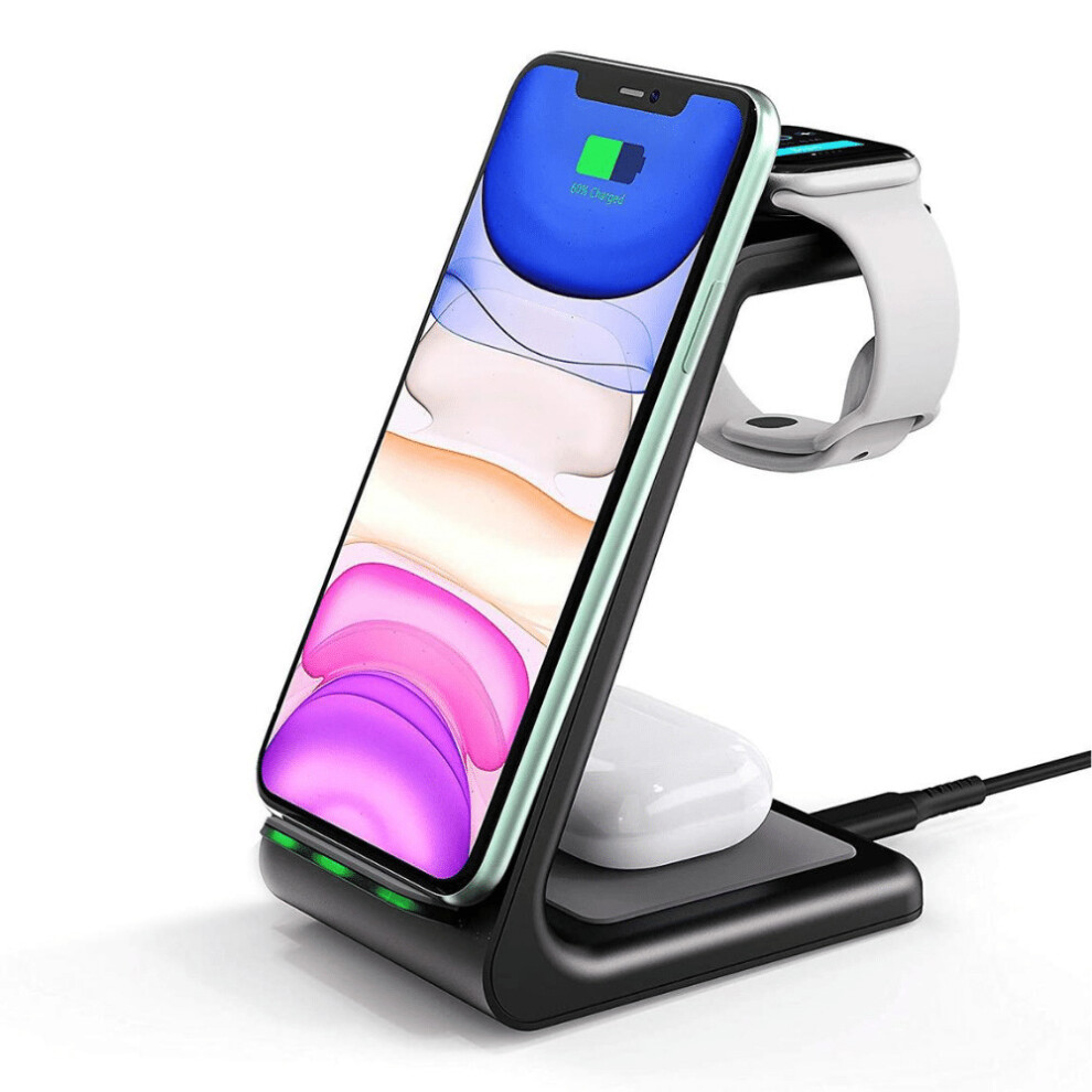 (Apple iPhone) 3 In 1 Qi Enabled Wireless Charging Station