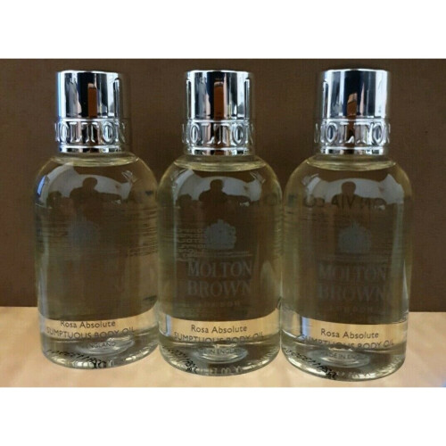 Molton Brown 3 x 45ml Rosa Absolute Sumptuous Body Oil. Moisturise