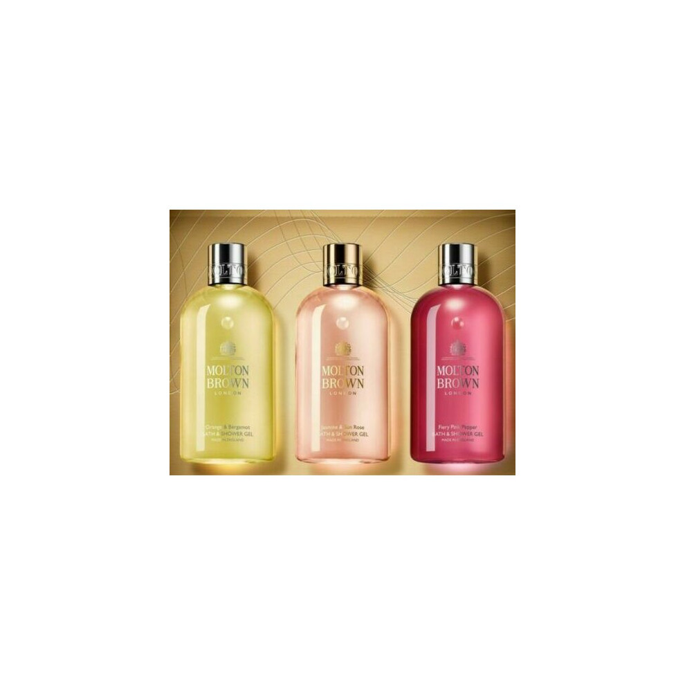 Molton Brown Floral & Citrus Gift Set 3x 300ml Body Wash unboxed