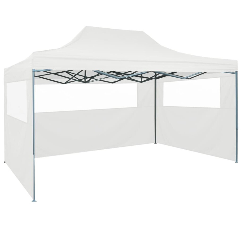 vidaXL Professional Folding Party Tent 3 Sidewalls Steel White 3x4m Canopy