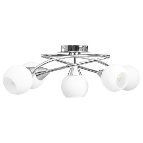 VidaXL Ceiling Lamp with Ceramic Shades for 5 E14 Bulbs White Bowl 1