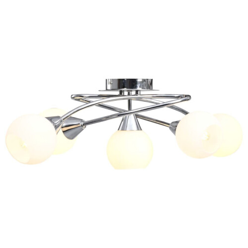 VidaXL Ceiling Lamp with Ceramic Shades for 5 E14 Bulbs White Bowl