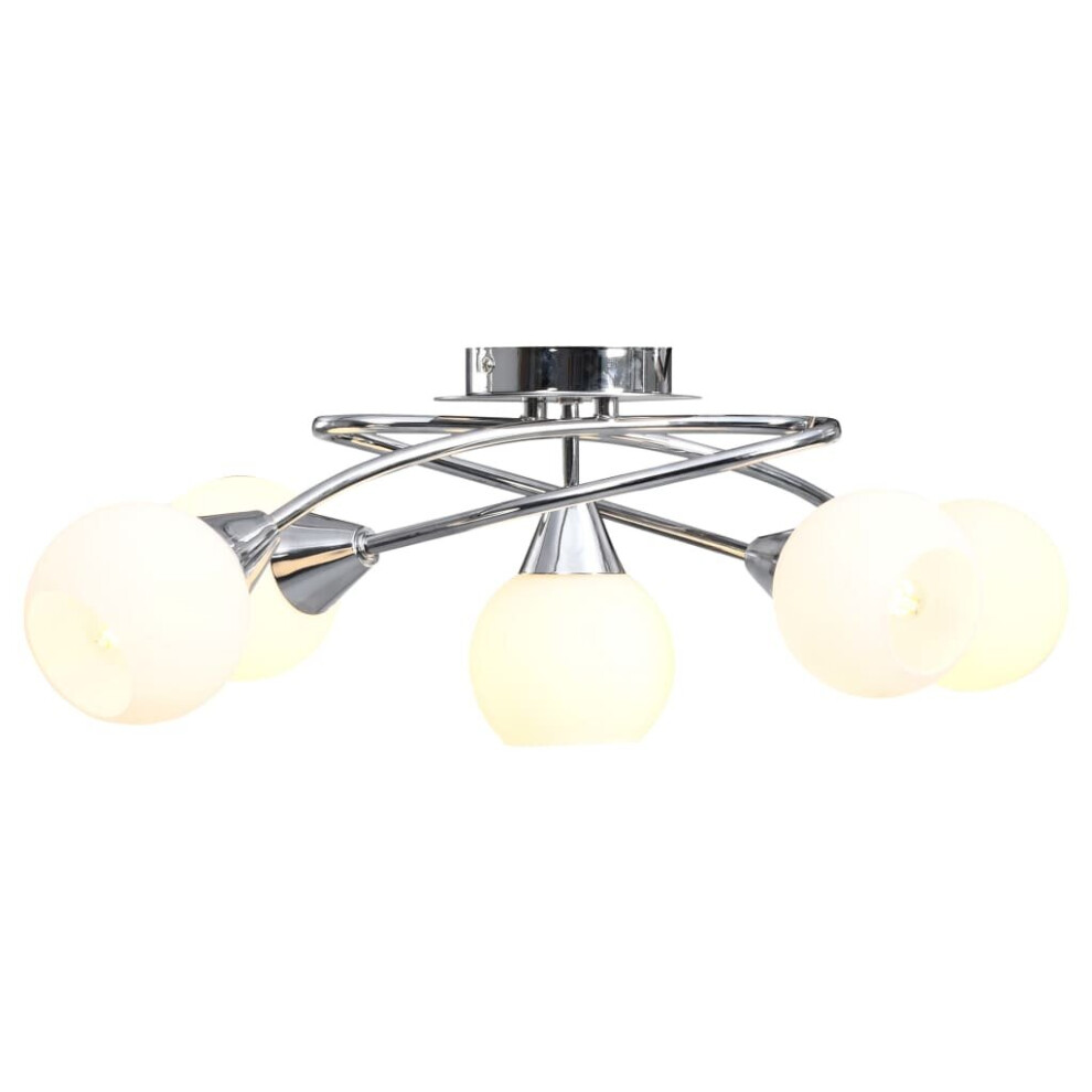 Vidaxl Ceiling Lamp With Ceramic Shades For 5 E14 Bulbs Bowl White