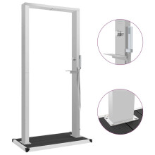 vidaXL Outdoor Shower with Tray WPC Stainless Steel Garden Shower Tower Panel