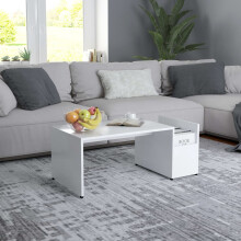 vidaXL Coffee Table White Engineered Wood Couch Sofa Side End Storage Tea Desk