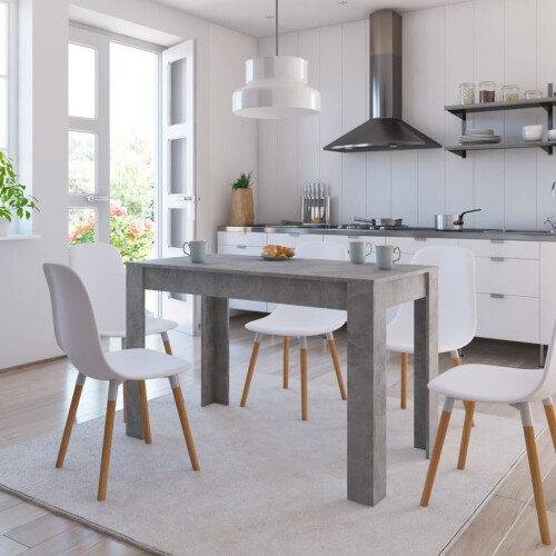 VidaXL vidaXL Dining Table Concrete Grey Engineered Wood Dinner Dining Room Table