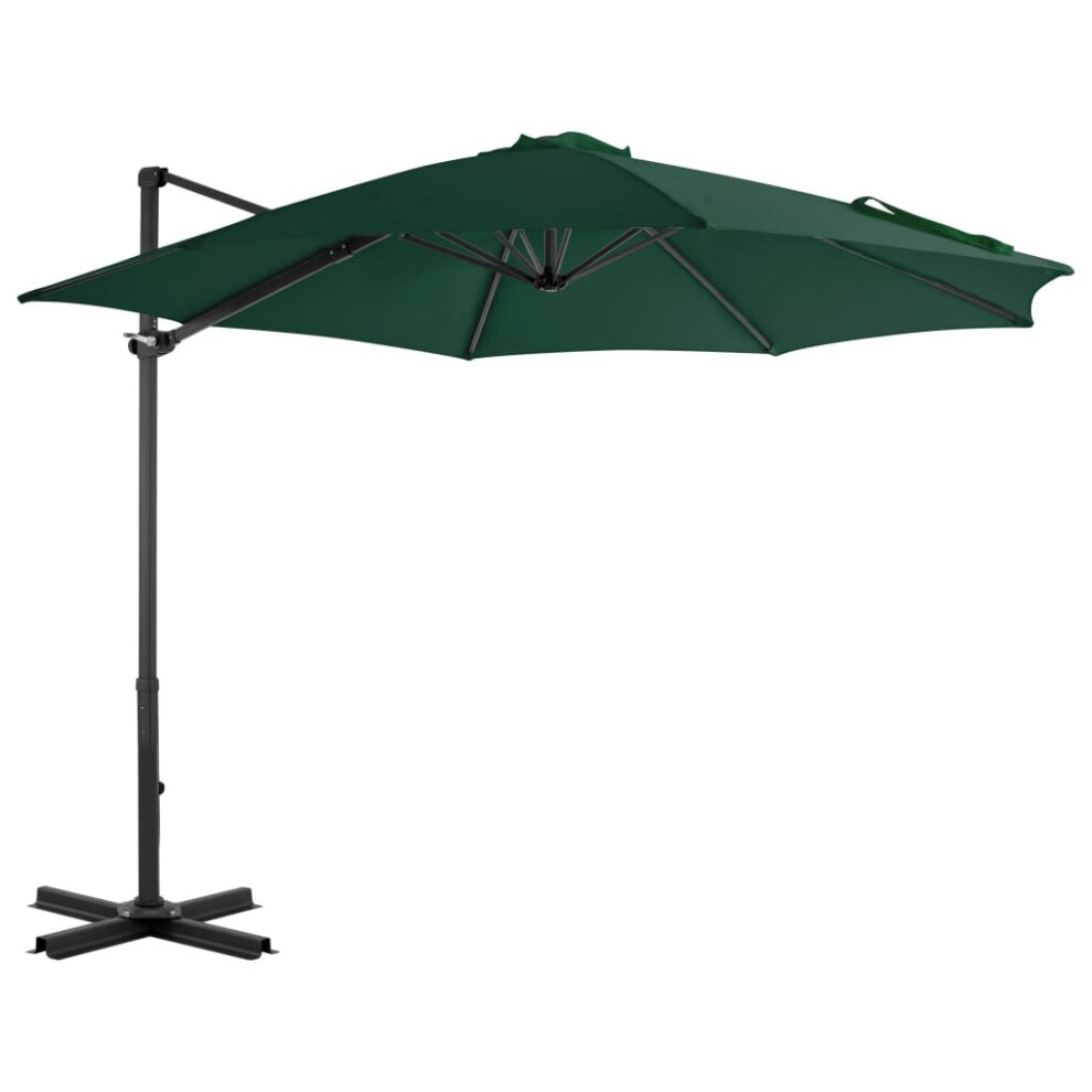 vidaXL Cantilever Garden Parasol with Aluminium Pole Outdoor Umbrella Green