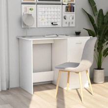 vidaXL Desk White Engineered Wood Corner Console Computer Writing Office Table