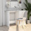vidaXL Desk White Engineered Wood Corner Console Computer Writing Office Table 1