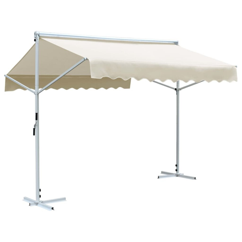 vidaXL Free Standing Awning 3x3m Cream Outdoor Patio Canopy Sun Shade Shelter