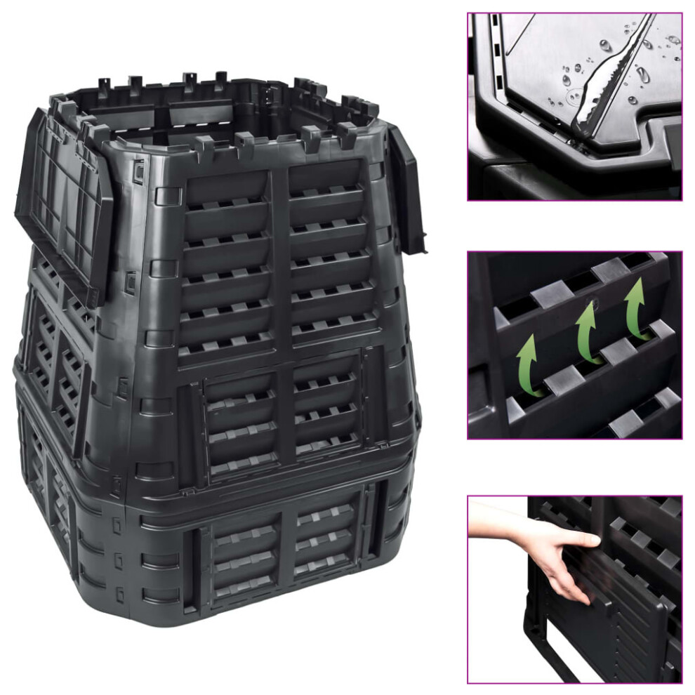 Vidaxl Garden Composter 740L Plastic Outdoor Waste Converter Compost Bin Box