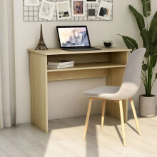 vidaXL Desk Sonoma Oak Engineered Wood Computer Corner Office Desk Workstation