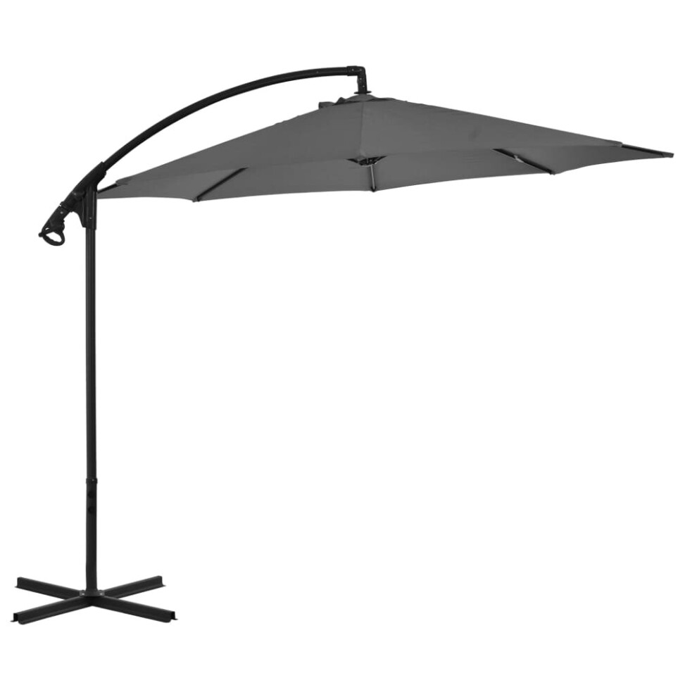 vidaXL Cantilever Garden Parasol with Steel Pole Outdoor Umbrella Anthracite