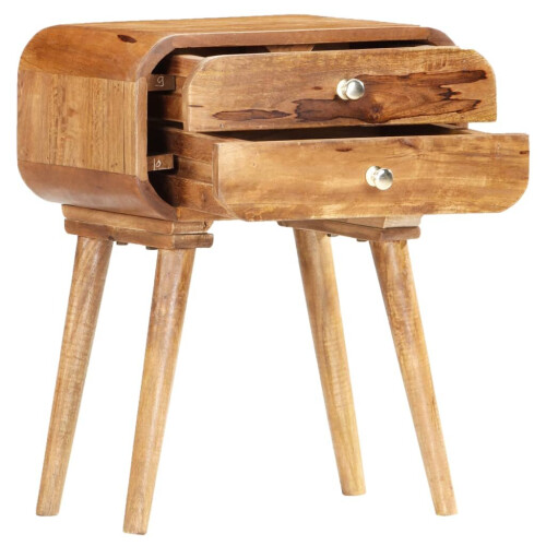 VidaXL vidaXL Solid Mango Wood Bedside Cabinet 43x30x58cm Night Stand Side Table 1