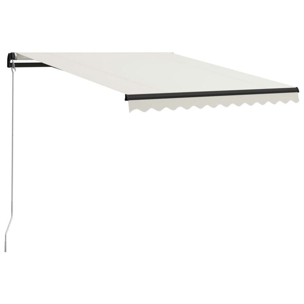 vidaXL Manual Retractable Awning 300x250cm Cream Outdoor Foldable Arm Awning