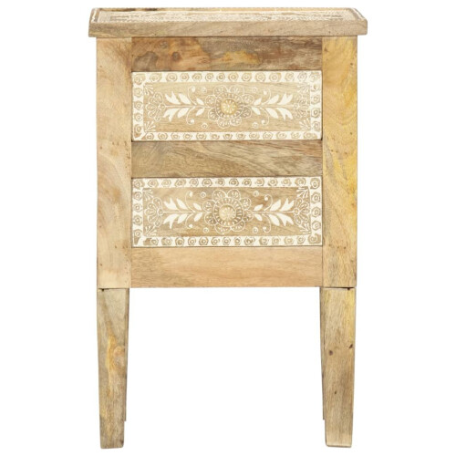 VidaXL vidaXL Solid Mango Wood Bedside Cabinet with 2 Drawers 40x30x60cm Side Desk 1