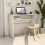 vidaXL Desk White Engineered Wood Computer Corner Office Table Workstation 1