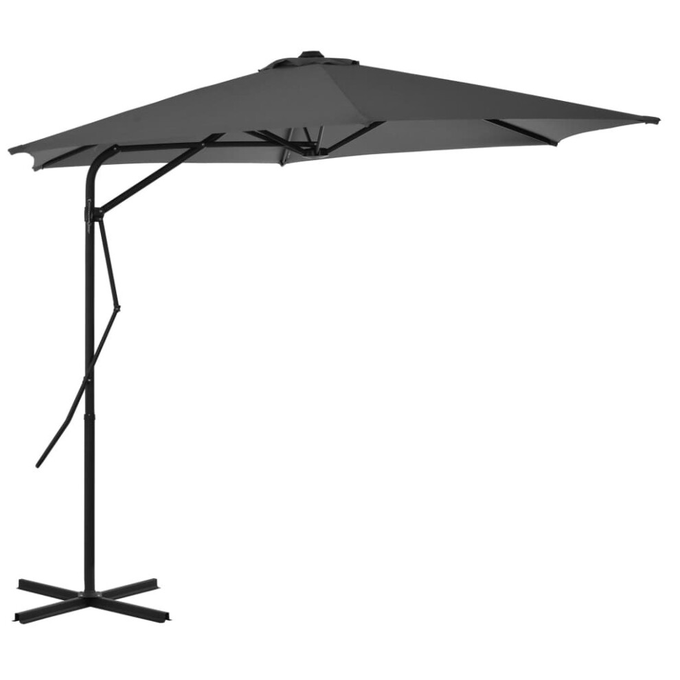 Outdoor Parasol with Steel Pole 300 cm Anthracite