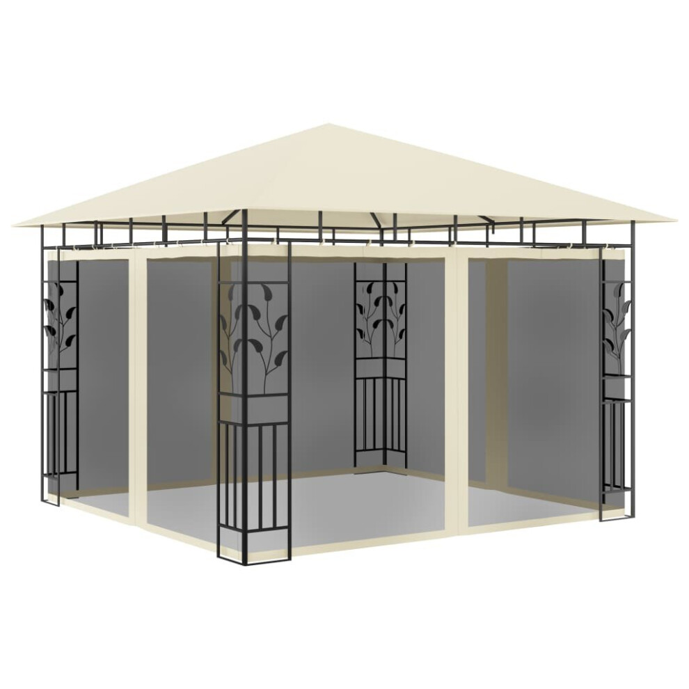 Vidaxl Gazebo With Mosquito Net 3X3x2.73m Cream 180G/M² Outdoor Canopy Tent