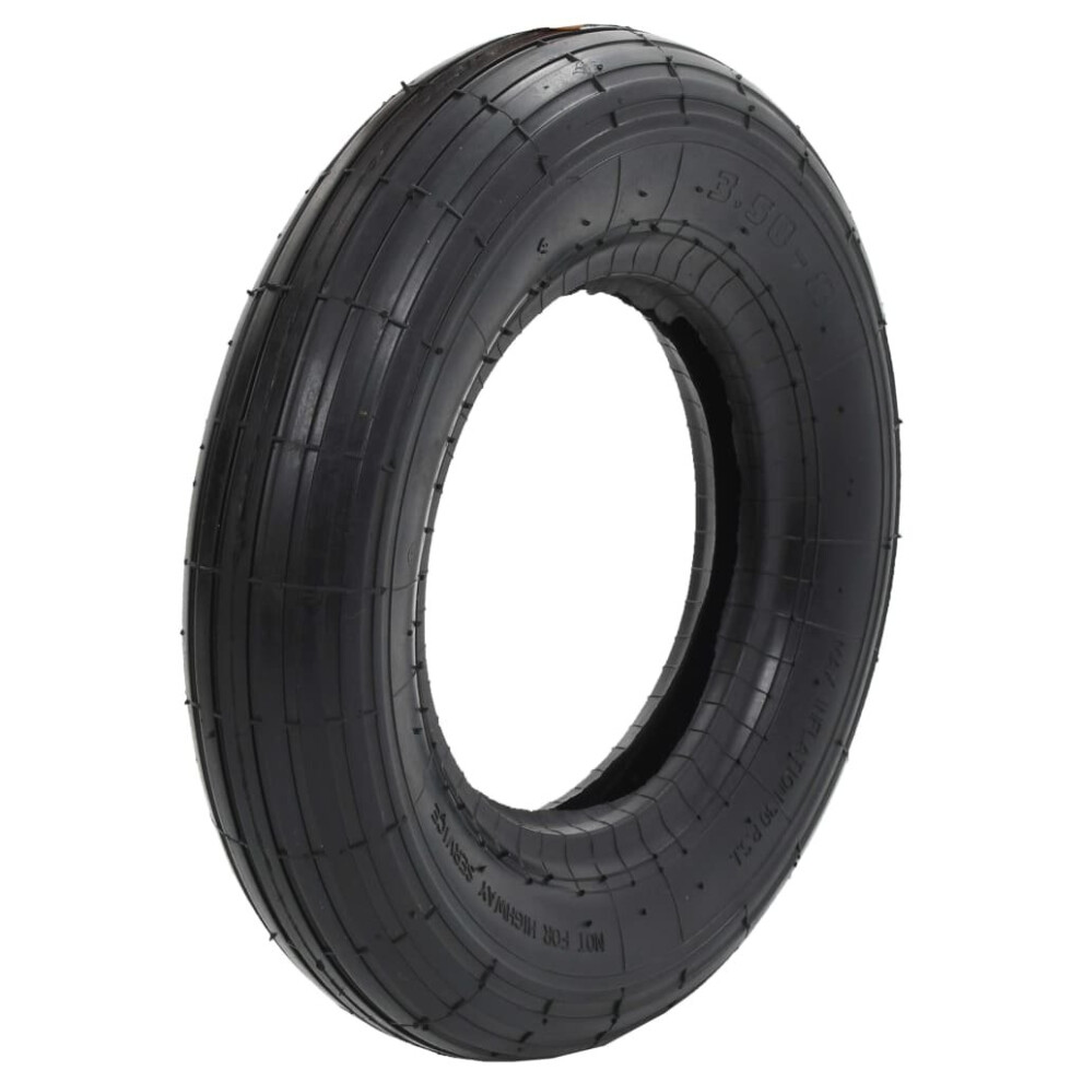Vidaxl Wheelbarrow Tyre 3.50-8 4Pr Rubber Replacement Cart Hand Truck Tyre Black