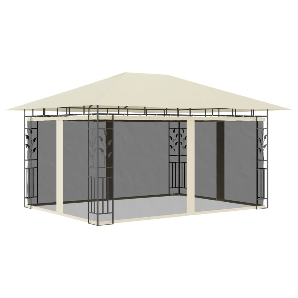 Vidaxl Gazebo With Mosquito Net 4X3x2.73m Cream 180G/M² Outdoor Canopy Tent