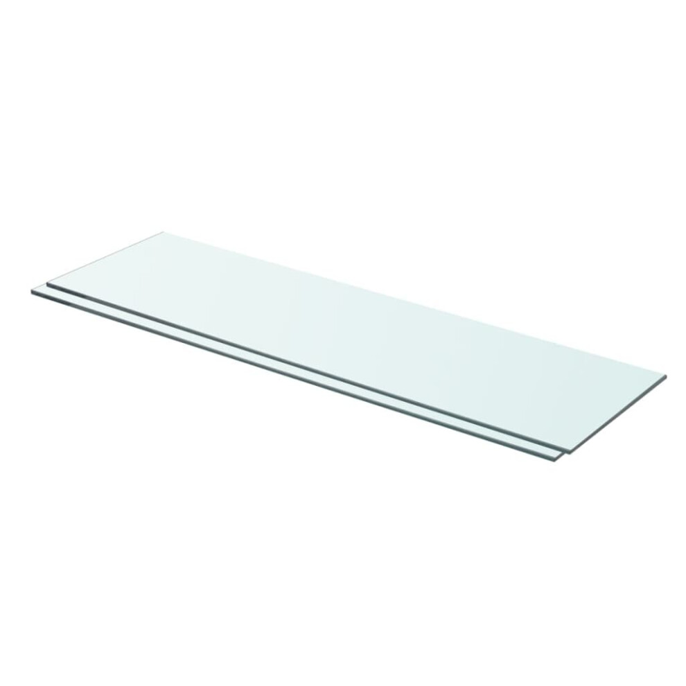 vidaXL 2x Shelves Panel Glass Clear 70x20cm Sheet Plate Display Room Ledges