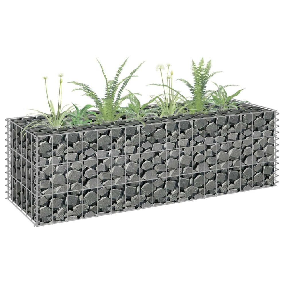 vidaXL Gabion Raised Bed Galvanised Steel 90x30x30cm Garden Fencing Wire Patio