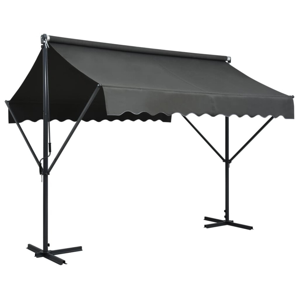 vidaXL Free Standing Awning 300x300cm Anthracite Outdoor Umbrella Sunshade