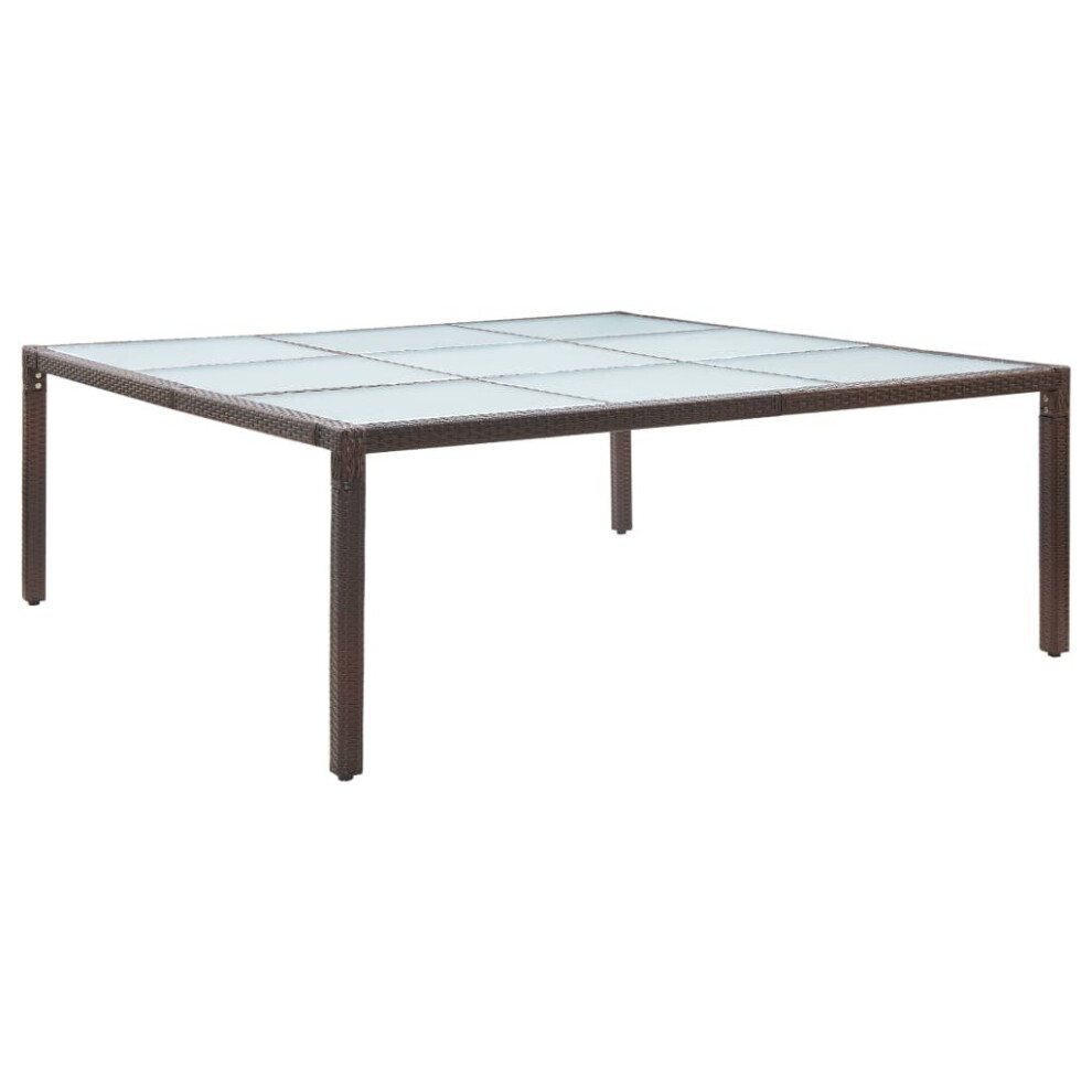 Vidaxl Garden Dining Table Brown Poly Rattan Outdoor Furniture Patio Stand