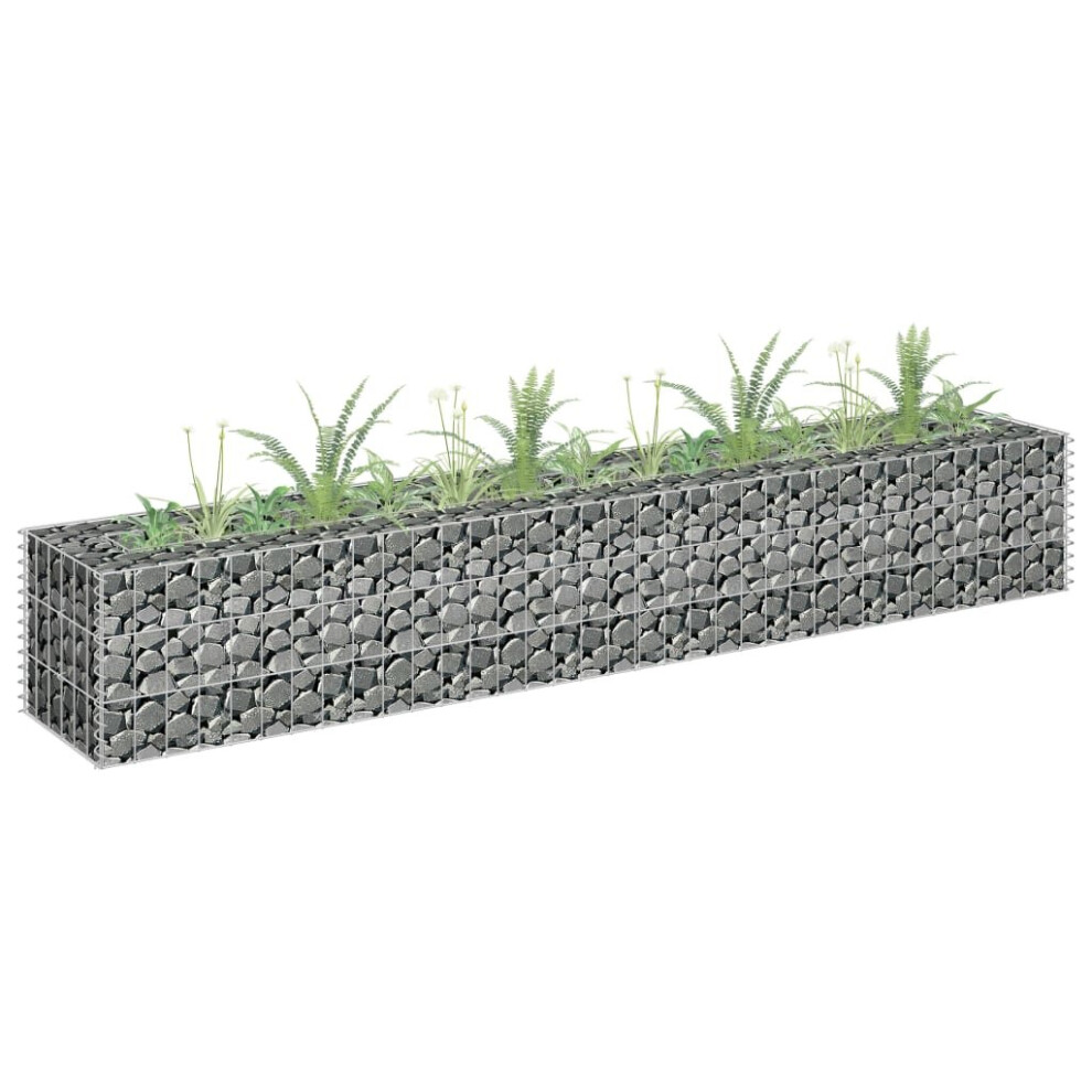 Vidaxl Gabion Raised Bed Galvanised Steel 180X30x30cm Garden Fencing Planter