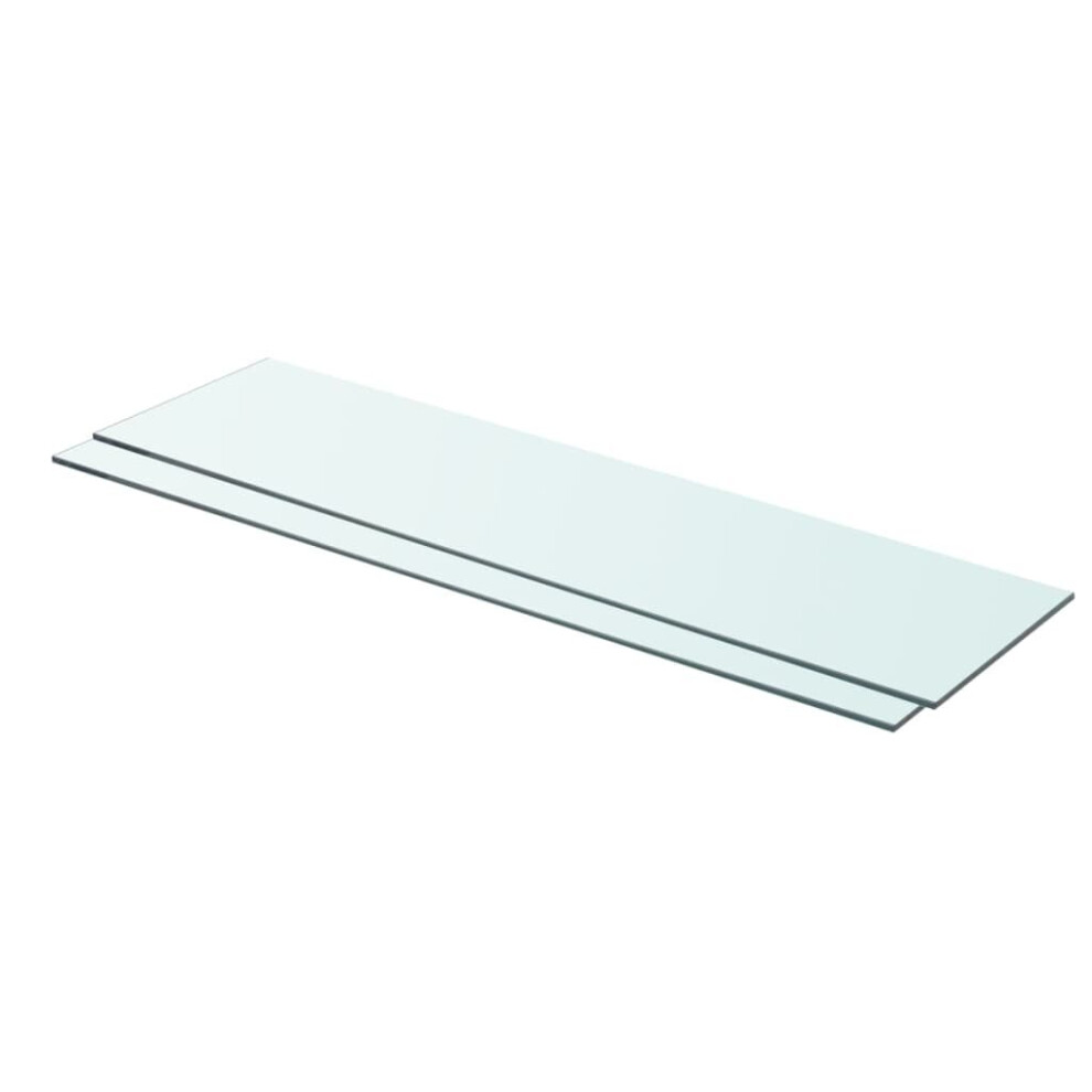Vidaxl 2X Shelves Panel Glass Clear 80X20cm Sheet Plate Display Room Ledges