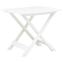 vidaXL Folding Garden Table Plastic White 79x72x70cm Bistro Table Outdoor Desk